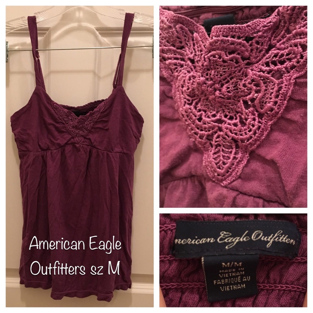 ♥️ 5x$15 AE crochet fancy tee with adjustable straps